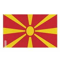 Drapeau Macédoine Nord – 128 x 192 cm – Polyester Résistant – 2 Œillets en Métal – Usage Intérieur / Extérieur – Pixelforma gryna