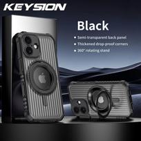 KEYSION 360°Rotating Ring Stand Case for MagSafe for iPhone 15 16 Pro Max 16 Plus Transparent Magnetic Shockproof Phone Cover for iPhone 16 juoda