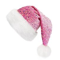Adult Christmas Santa Hat with White Brim Caps New Year Party Cosplay Accessorie 1