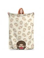 Monchhichis Blanket Quality Soft  Throw Blanket Autumn   Home Decor Funny Bedspread 75X95CM pilka spalva