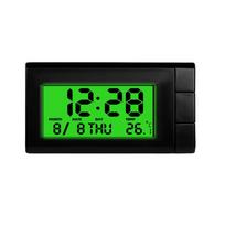 Automobilio elektroninis laikrodis LCD ekranas Automobilio skaitmeninis kalendorius 2 viename Elektroninis temperatūros matuoklis Automobilio priedams Transporto priemonės dalims žalia