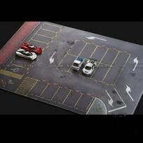 1/64 automobilio modelio scena su stovėjimo aikštelės fotografavimo garažo padėklu grindų kilimėliu