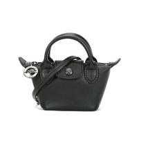 Longchamp Le Pliage Cuir Mini koldūno formos rankinė moteriška peties rankinė juoda 10099757001 Basic Set (Bag+Dust Bag)