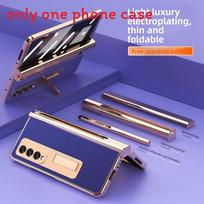 For Samsung Galaxy Z Fold 2 Hard Shell Phone Case With Electroplated Finish And Stand Function For Office And Travel violetinė