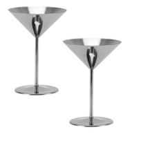 2 vnt. nerūdijančio plieno nerūdijančio plieno vyno taurė, nepramušama Martini taurė, šampano taurė, baro reikmenys