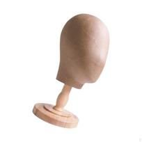 Mannequin Head Hat Holder Display Wig Stand for Caps Headdress Hats wood color