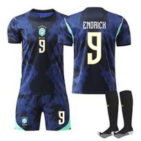 2026 m. FIFA Pasaulio taurė Brazilija Išvykos #9 ENDRICK Sportiniai treniruočių marškinėliai su kojinėmis Paaugliams Vaikams Suaugusiems Individualus vardas Futbolo aprangos komplektas 16