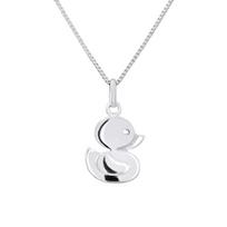 Pendentif Enfants - LÉA & ARTHUR - Motif CANARD - Argent 925 - Rhodié - Mixte