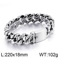 Vintage 18/22MM Width Twist Cuban Link Chain Bracelet for Men Cool Stainless Steel Bracelets Man Male On Hand Jewelry Accessory juoda