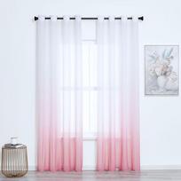 Modernios gradiento spalvos tiulio permatomos užuolaidos svetainei miegamajam žaliuzės voile užuolaida virtuvei marlė langų dekoravimui W100xL130cm 1pc&1.rings top rožinė