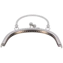 Pusapskritės piniginės rankenos rėmas Metalinis rankinių užsegimas 16,5 cm Krepšio DIY gamybos reikmenysSidabrinis
