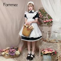Japanese Lolita Maid Costume: Cute Short-Sleeved Dress with Skirt, Perfect for Cosplay M juoda