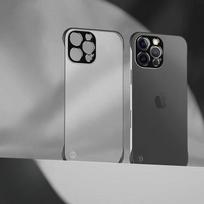 Applicable To IPhone16Pro Ultra-thin Frameless Mobile Phone Case Apple 15 Metal CD Pattern Lens Ring X Hard Case iPhone 16Pro MAX juoda