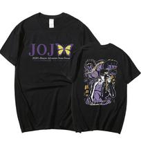 Japanese Anime JOJO's Bizarre Adventure Printed Short-Sleeved T-Shirt Jotaro Round Neck Loose Casual Funny Cotton Unisex Top XXXXL