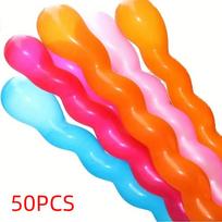 100pcs Balloon Long Strip Spiral Style Color Latex Gathering Party Birthday Wedding Decoration Balloon Design with Inflator Other