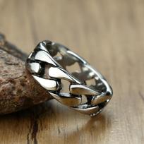 Cuban Link Ring Mens Titanium Steel Chain Jewelry Hip Hop Punk Gothic Style Accessories 7