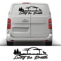 Automobilio galinių durelių lipdukas Fiat Scudo Tuning Priedai Kemperis Living The Dream Graphics Vinilas Glossy Black