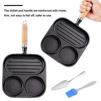 Cast Iron 3-Cup Eggg Frying Pan with Heat-Resistant Handle Pancake Pan Egg Pan Compatible with Gas Stove & Induction Cookware Poland
