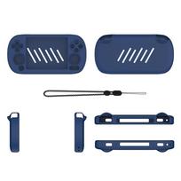 Silicone Case for ANBERNIC RG40XX H Protective Case imple Solid Color Sleeve Protector Shell Protector Cover with Lanyard mėlyna