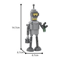 MOC Futurama Bender robotas modelis statybiniai kaladėlės animacijos veiksmo figūrėlė įsiutęs robotas kūrybingas dizainas kaladėlės žaislas dovana PDF Instructions