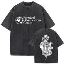 Washed Vintage Forward Observations Group Battle Tribe From The Grave Pull Over Print T-shirts Oversized T Shirts S