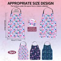 3Pcs Adult Bib Polyester Waterproof Dining Clothing Protector with Crumb Catcher & Adjustable Button Women Men Adult Feeding Bib