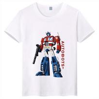 Transformers Optimus Prime animacinis spaudinys vaikų grynos medvilnės marškinėliai 2026 m. vasaros naujas stilius tėvų ir vaikų viršutinis marškinėlis 110