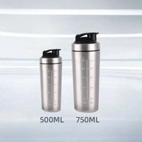 500/750ml Stainless Steel Protein Powder Shaker Bottle Leak Proof Water Bottle for Gym Fitness Sport Whey Shakes Cup 500ML