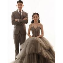 Wedding Couple Question Clothing Color Dress Mori Grey Elegant Wedding Dress Long Trailing Dress S pilka spalva