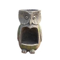 Resin Owl Bird Feeder Weather-Resistant Outdoor Bird Feeder And Planter Decorative Hanging Owl Bird Feeder for Backyard Garden Decor 1pc