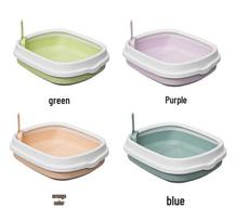Extra Large Semi-Enclosed Anti-Splash Cat Litter Box Small (No Cover, No Shovel) įvairių spalvų spalva