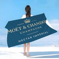 Prancūzijos šampano prekės ženklas Moet & Chandon Dideli mikropluošto paplūdimio rankšluosčiai Greitai džiūstantys rankšluosčiai Baseino rankšluostis Kelionėms Plaukimo baseinas Joga W40*H60(CM)
