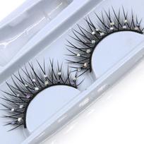 Fuffy Lashes Glitter Thick Long Eye Lashes Eye Extension Diamond Manga Lashes False Eyelashes gray