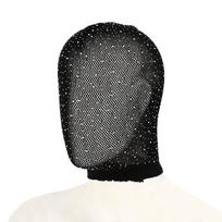 Role Play Sexy Shining Ventilate Mesh Mask Rhinestone Face Jewelry Mask Women Veil Cosplay Head Cover Nightclub Stage Props black