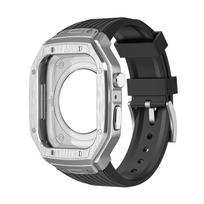 Luxury Metal Case For Apple Watch 9 8 7 45mm Modification Kit For IWatch Series 6 5 4 se 44mm TPU Strap Replacement Accessories 44mm