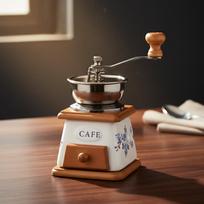 Antique Manual Coffee Grinding Classic Maker Tool Hand Crank Bean Mill for Camping Picnic brown