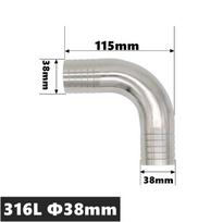 High Qulity 12.7 14 16 19 25 32 38 45 51 57 63 76 89 102mm Hose Barb Tail Elbow 304 316 Stainless Sanitary Pipe Fitting Homebrew