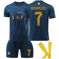 2023-24 Al-Nassr išvykos #7 RONALDO sportinio treniruočių komplektas su kojinėmis paaugliams, vaikams, suaugusiems, individualus pavadinimas, futbolo aprangos rinkinys 16