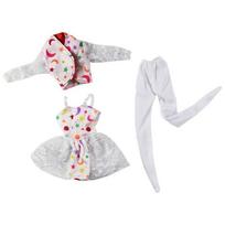 Dancing Costume Set For Barbie Dolls Outfits Coat Dress Pants Star Moon Party Dresses Clothes For Barbie Doll Accessories 1/6 balta