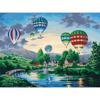 5D DIY Diamond Painting Hot Air Balloon Landscape Diamond Embroidery Full Mosaic Kits Cross Stitch Home Decor Handmade Gifts Round 20x30cm
