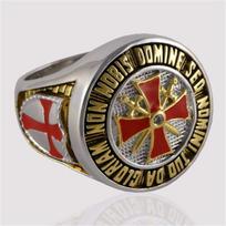 Dydis 7-14 nerūdijančio plieno žiedas In Hoc Signo Vinces Knight Tamplierių masonų 7