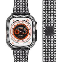 For Apple Watch Ultra Bands 49mm Women Glitter Stainless steel 45mm 44mm Strap with Diamond Protective Case for iWatch 42mm 41mm 40mm Series 9 8 Ultra For Apple Watch 38mm juoda