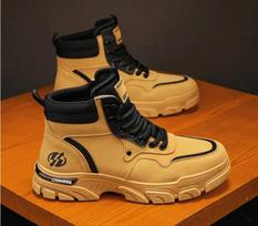 Men's Retro High-Top Martin Boots, Spring 2025 - Korean Style, All-Match, British Retro, Thick-Soled Short Work Shoes 40