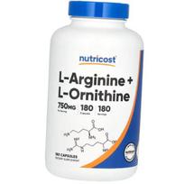 Argininas ir Ornitinas, L-Argininas + L-Ornithinas 750, Nutricost 180 kaps. (27647023) 180caps