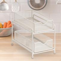 2 pakopų virtuvės organizatorius su ištraukiamomis lentynomis 19cmx36cmx31cm gray