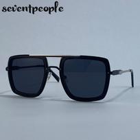 Steampunk Oversized Square Sunglasses Men  Luxury Brand Vintage Metal Outdoor Sun Glasses Trendy Double Beam Shades For Male gray