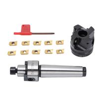 Face End Mill Set 400R 50 22 Cutter MT3 FMB22 Holder Extension 10Pcs Apmt1604 Carbide Inserts High Speed Indexable