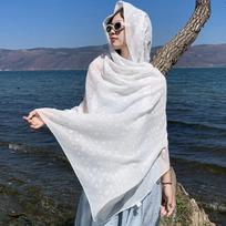 Elegantiškas moteriškas baltas gėlėtas šilkinis skara galvos apdangalas paplūdimio apdangalas skara apsauga nuo saulės bandana hidžabas moteriškas skara pareo vasara One Size&>8Y
