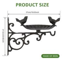 Wall Mounted Bird Bath Cast Iron Bird Feeder Gardens Decoration Elegant Fence Tree Mount Bird Feeder Mesh Seed Tray for Outdoor 1Pc tamsiai ruda spalva