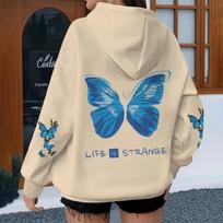 2026 Blue Butterfly Women Men Casual Street Hooded Long Sleeve Butterfly Lover Gifts Streetwear Fashion Butterfly Trend Unisex Hoodie 4XL juoda